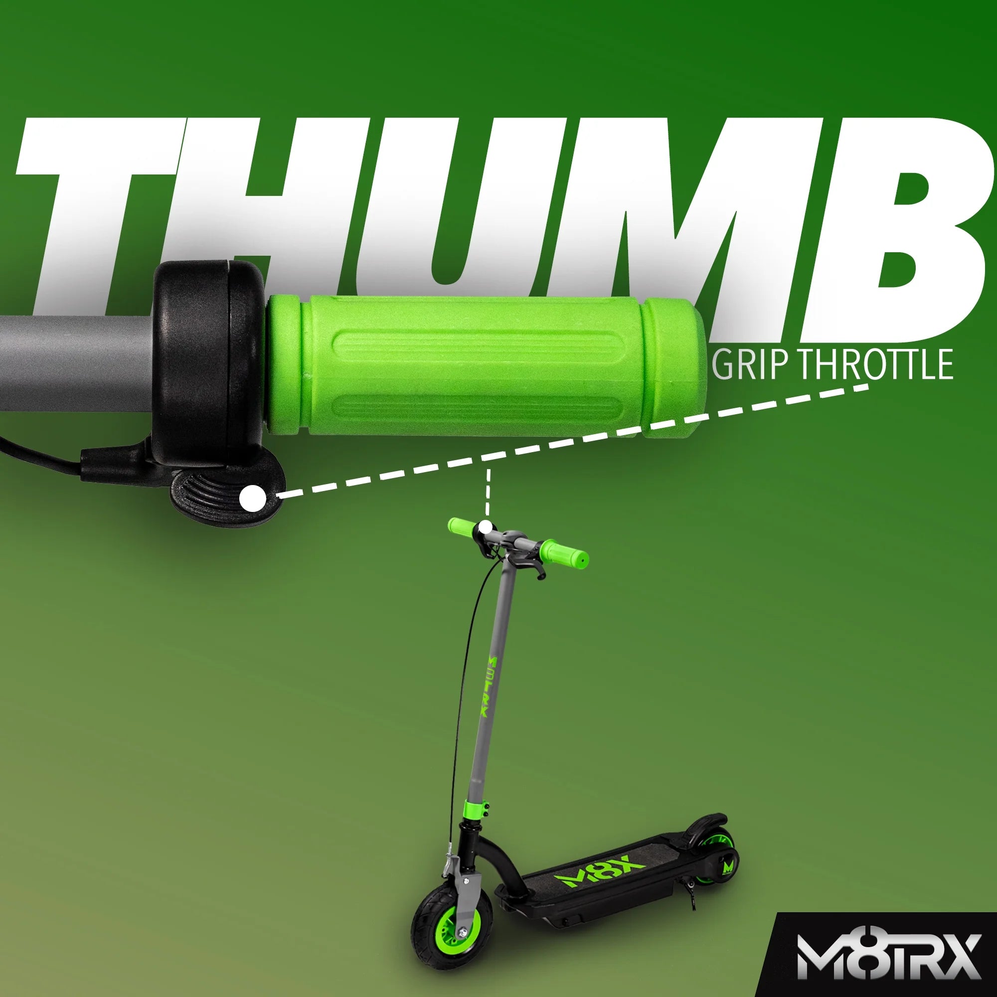Green 24V Kids Electric Scooter – Fun & Fast Ride for Kids 8+