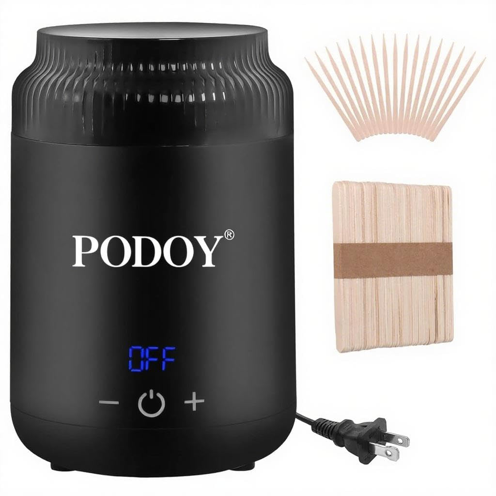 Mini Wax Pot Warmer for Hair Removal – Portable Digital Wax Melt Heater with 100 Waxing Sticks – Perfect for SPA, Salon, Travel &amp; Home Use