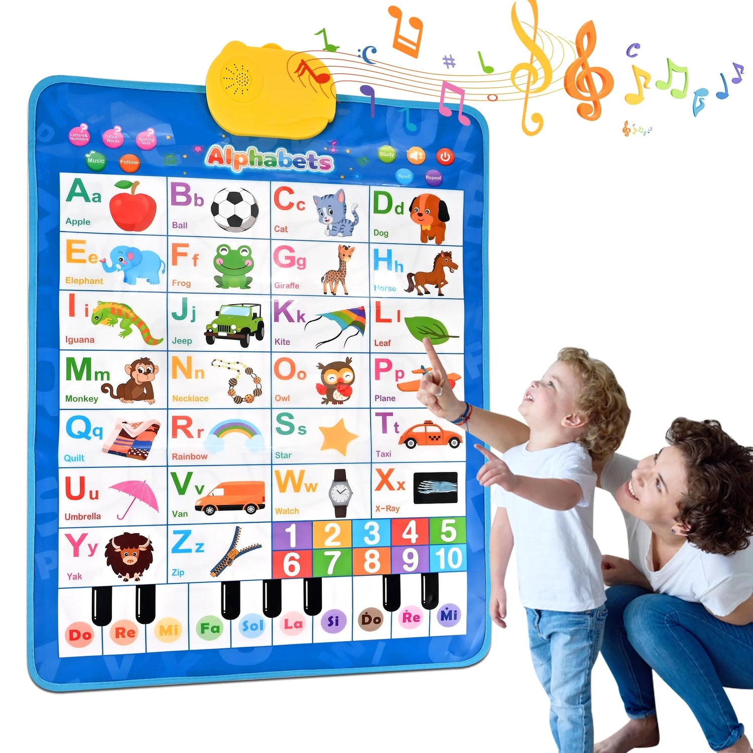 Toddler Learning Toys – Electronic Alphabet Poster &amp; Wall Chart for Ages 2–6, Blue