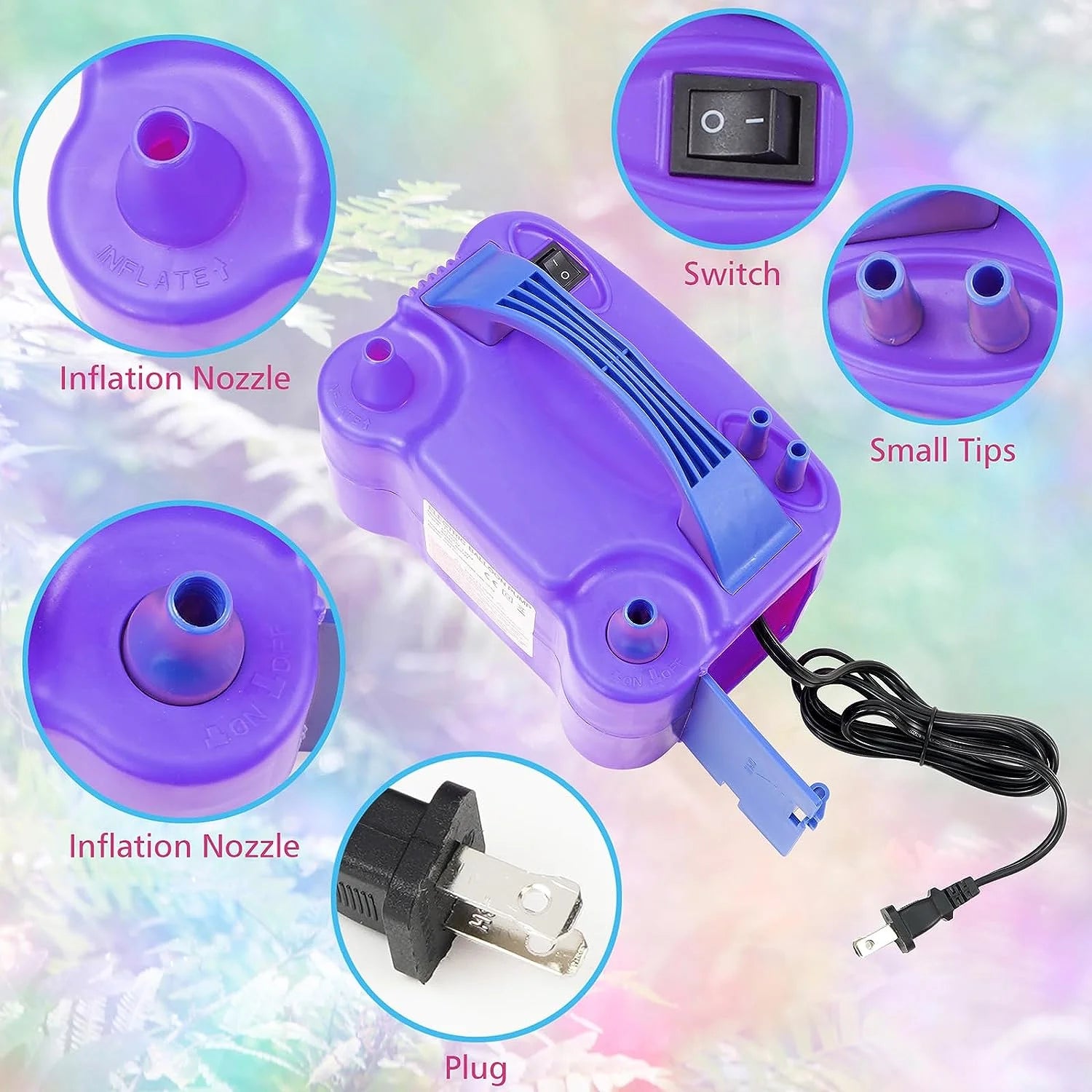 Electric Air Balloon Pump – Portable Dual Nozzle Inflator for Party Decorations