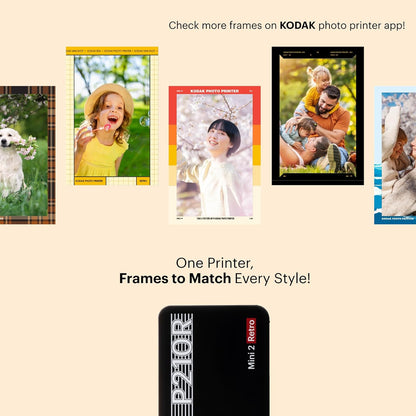 Mini 2 Retro 4PASS Portable Photo Printer – 2.1x3.4&quot; Instant Prints, Includes 8 Sheets, Compact &amp; Wireless (White)