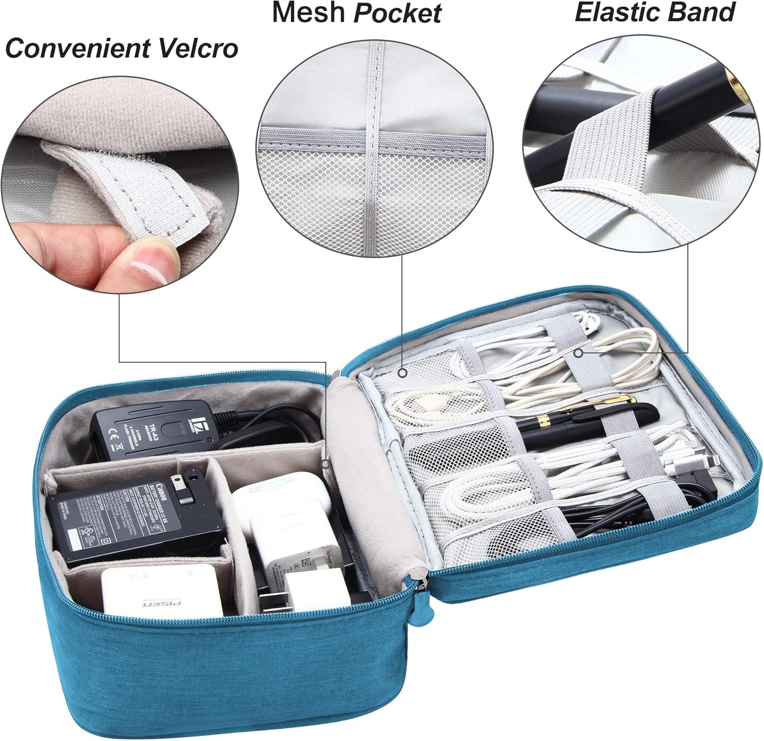 Electronics Organizer Travel Bag – Large Portable Cable Storage Case for Chargers, Cords, Power Banks &amp; Accessories