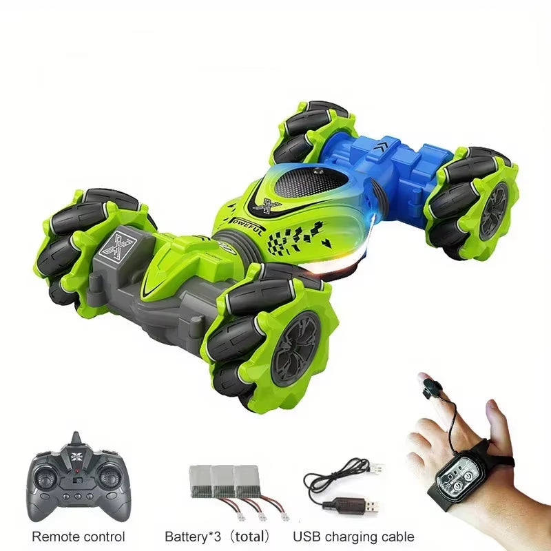 Newest 4WD RC Stunt Car – 2.4G Radio Control with Gesture Sensor, Rotation, and Multi-Battery Support (1/2/3) – Electronic Toy Gift