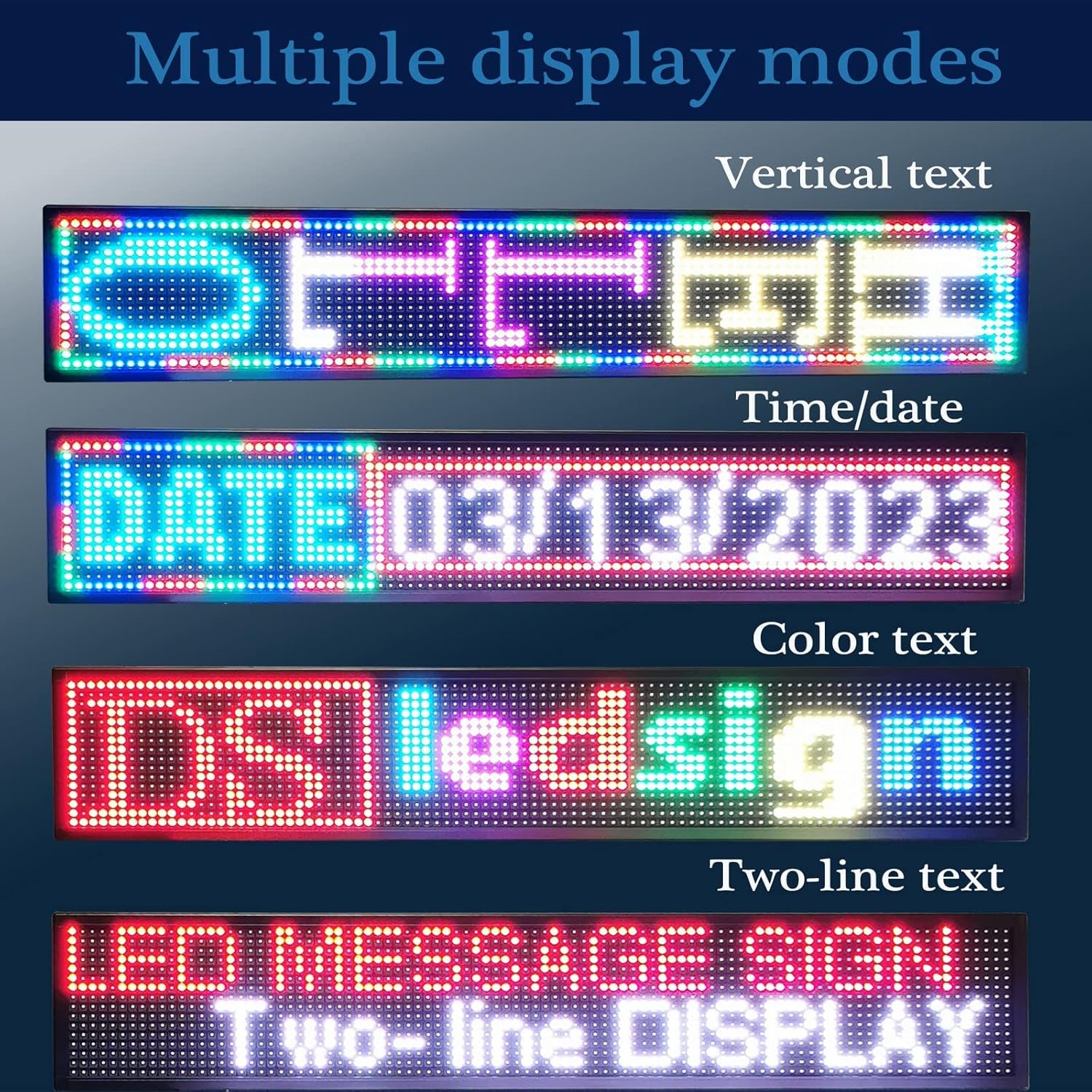 P10 Outdoor WiFi LED Display Sign – 40&quot; x 8&quot; Waterproof Digital Advertising Board