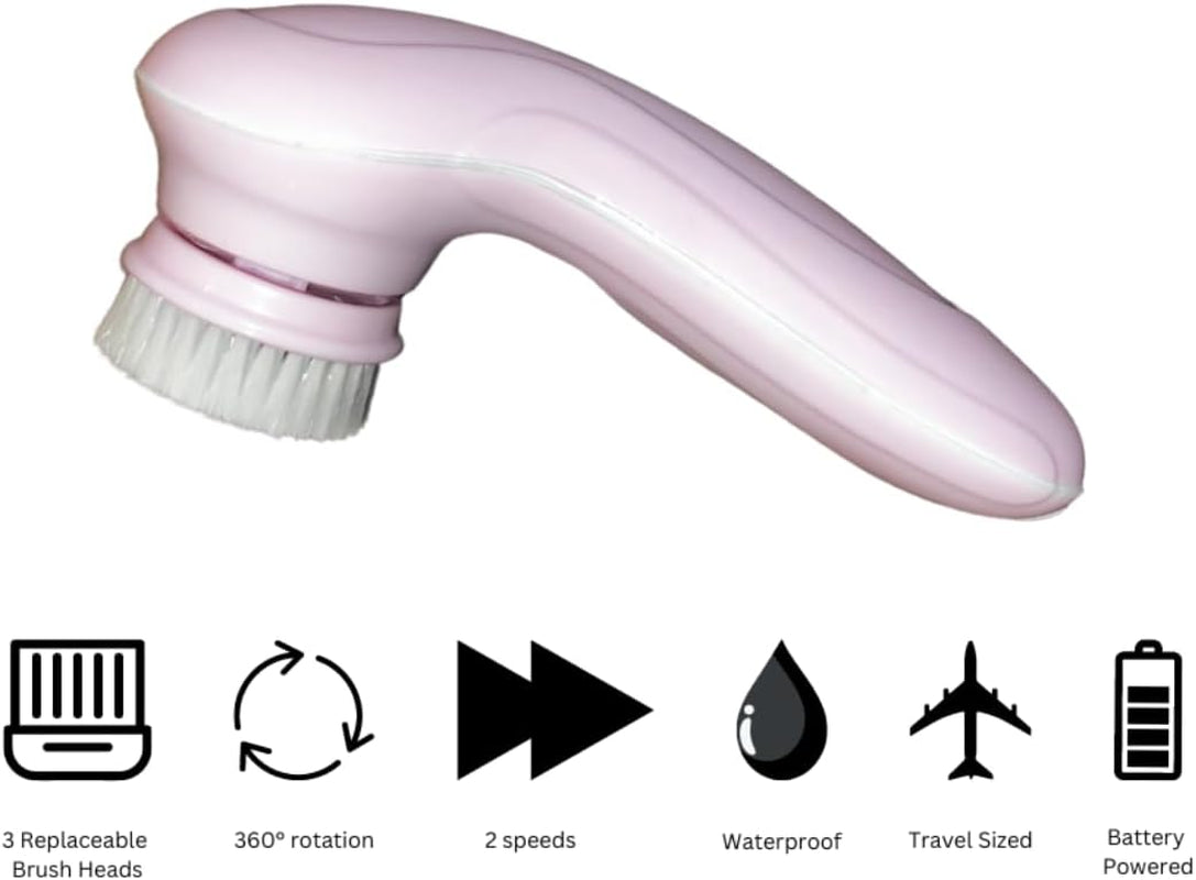 Electric Face Brush – Advanced Facial Cleansing &amp; Massaging Tool with 3 Interchangeable Heads &amp; 2 Speeds