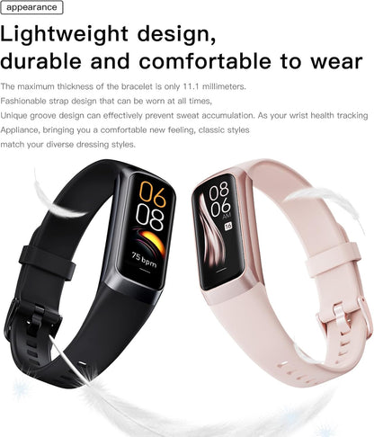 Keep Health Fitness Tracker for Women &amp; Men  AMOLED Display | Blood Pressure Monitor | Step &amp; Calorie Tracker | IP68 Waterproof | Compatible with Android &amp; iOS