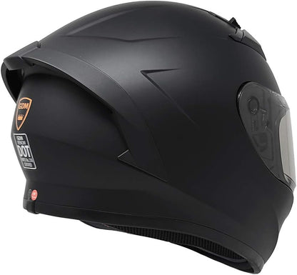 Bluetooth Motorcycle Helmet with Clear, Tinted &amp; Iridium Shields – DOT Certified, Full-Face Safety, Removable Liner &amp; Cheek Pads