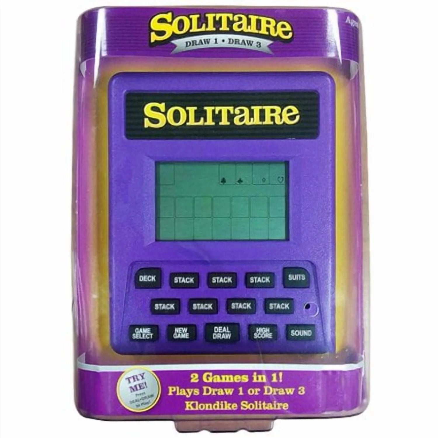 🎮 Solitaire Klondike Electronic Handheld Video Game – Purple  Classic Card Fun Anytime, Anywhere!
