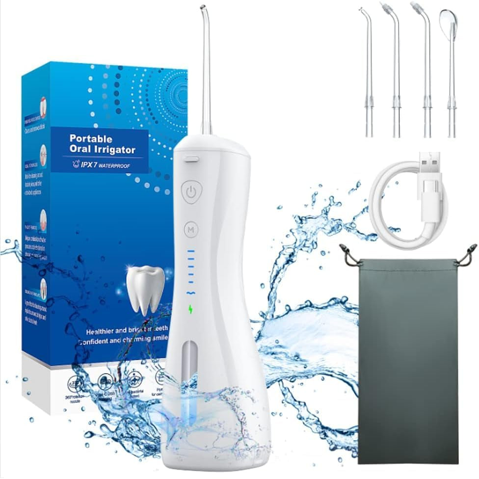 💧 Cordless Water Dental Flosser – 6 Modes, 300ML Water Tank, 4 Jet Tips | Powerful Oral Irrigator for Teeth Cleaning, Braces, and Gum Care