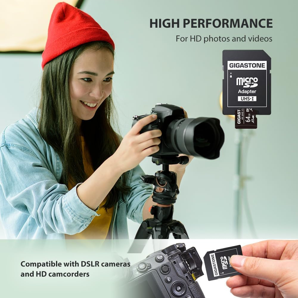 64GB Micro SD Card 10-Pack – UHS-I U3 A1 Class 10, 90MB/s, 4K UHD for Security Cams, Drones, Action &amp; Surveillance Cameras