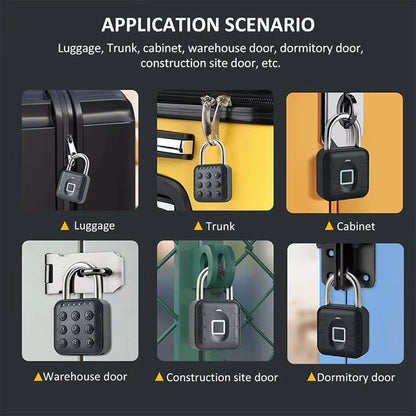 Tuya Bluetooth Fingerprint Padlock – Smart Electronic Lock with App Control, Temporary Passwords, IP67 Waterproof