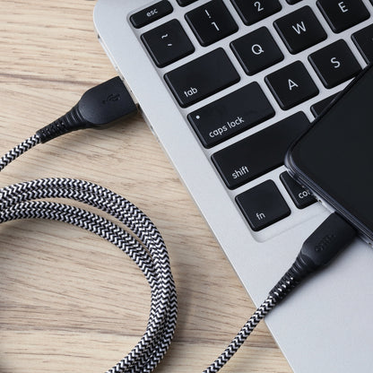 6Ft USB-C to USB-A Braided Charging Cable | USB-IF Certified | Durable Black Nylon | Compatible with iPhone 16/15 Series, Samsung Galaxy, Pixel, iPad Pro &amp; More