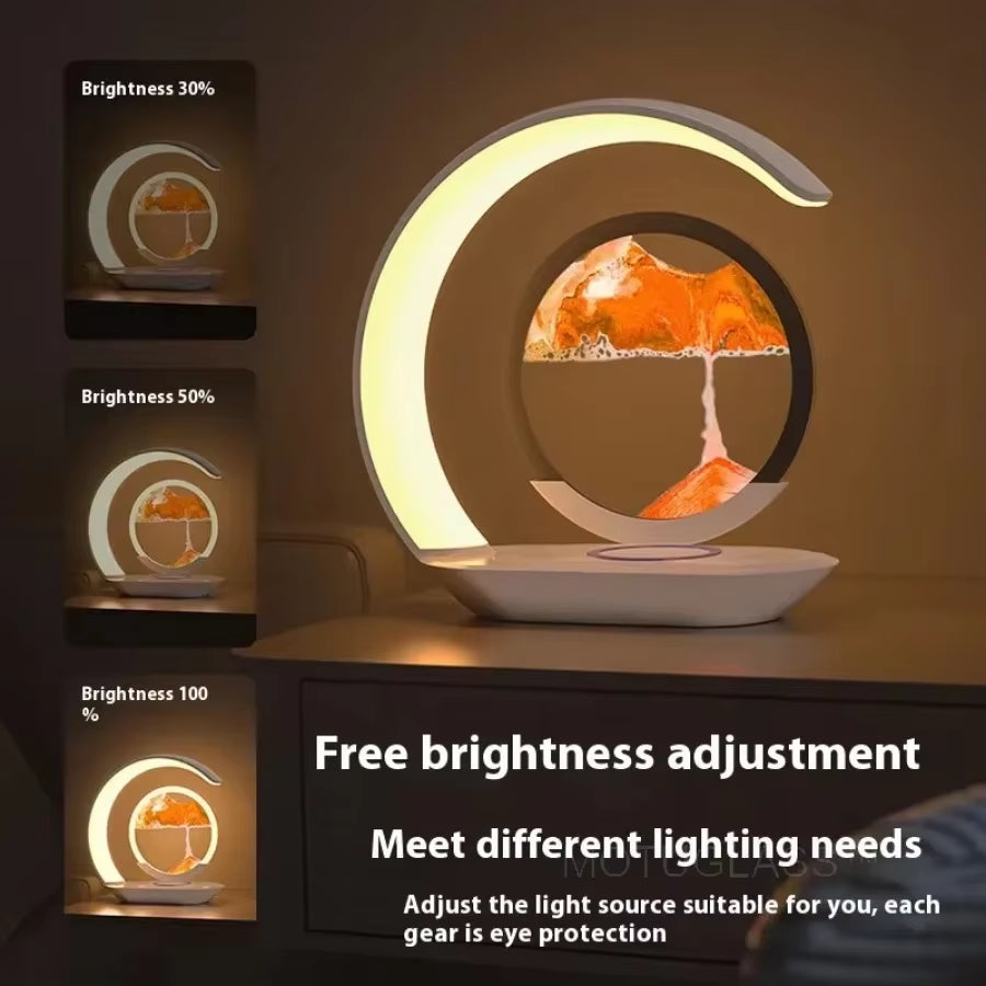 GlowSand™ 3-in-1 Hourglass Lamp: Wireless Charger, Sand Art &amp; Mood Light in One Elegant Design