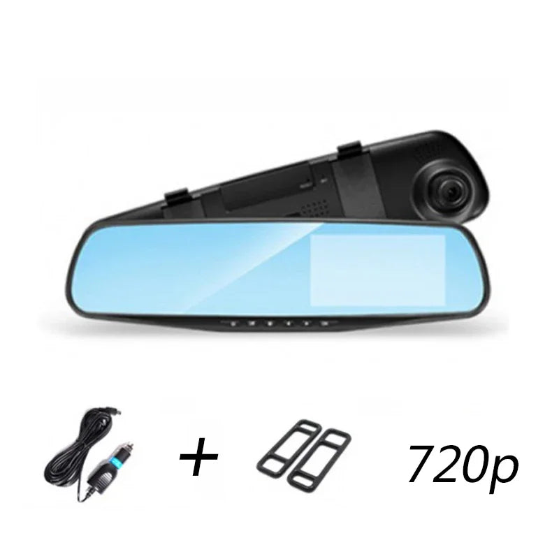 1080P Dual Lens Rearview Mirror Dash Cam – 4.3/2.8-Inch Display Car DVR Camera with Front &amp; Rear Recording, Night Vision, Loop Recording