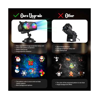🎄🎃 COOLWUFAN Upgrade Waterproof Outdoor Christmas &amp; Halloween Projector Lights