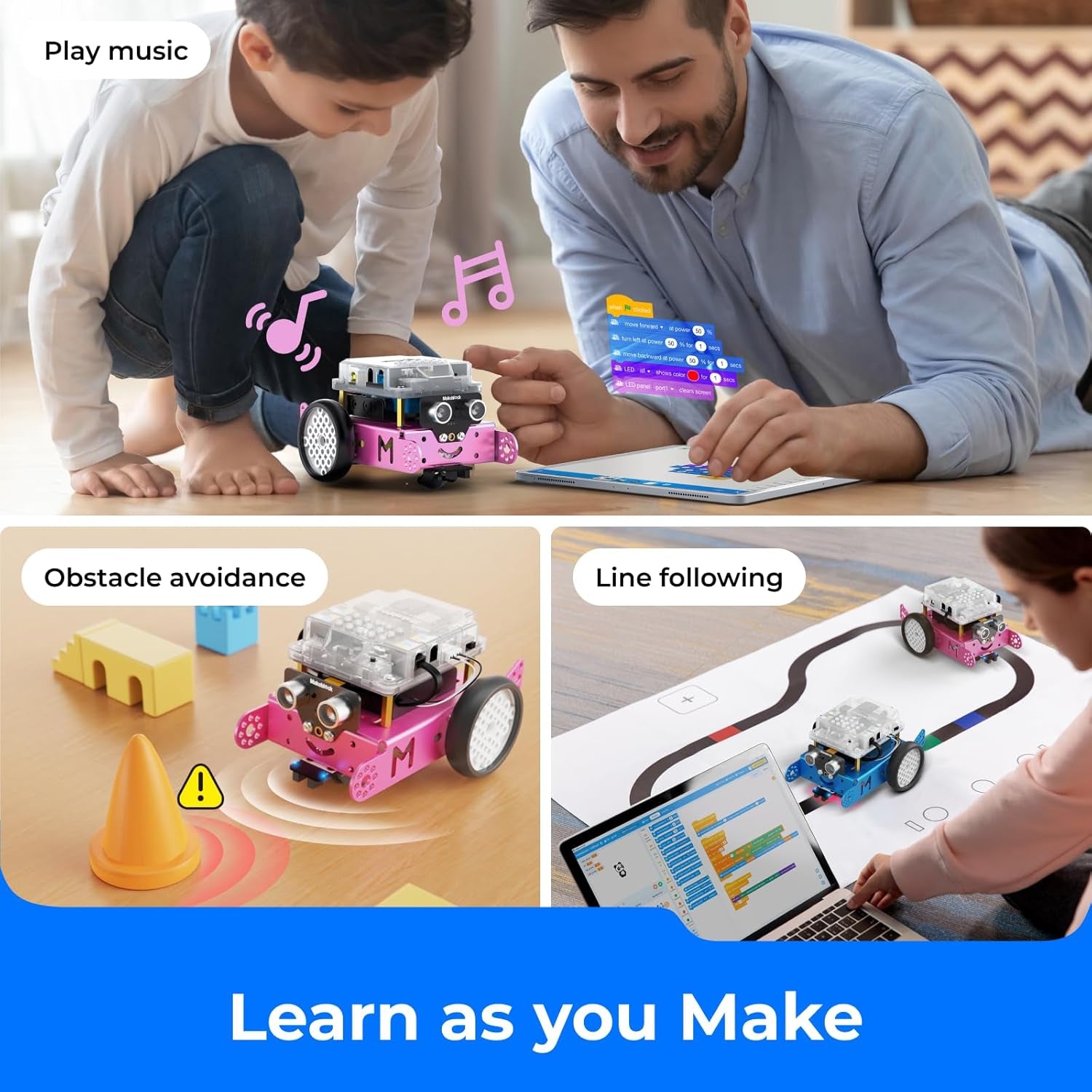 mBot Robot Kit – STEM Learning &amp; Coding Fun for Kids Ages 8-12 (Pink)  Get your kids started on a fun and educational robotics journey!