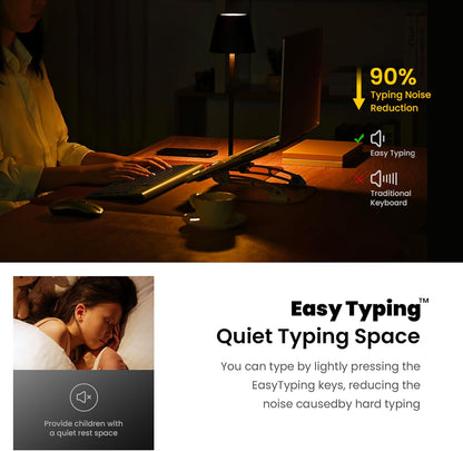 Easytyping KF10 Wireless Keyboard &amp; Mouse Combo – Silent, Ultra Slim, Labor-Saving Design
