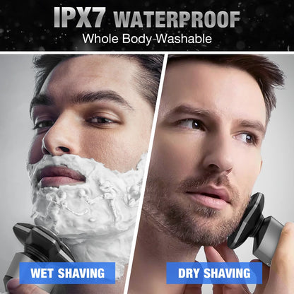 5-in-1 Multi-Function Rechargeable Electric Shaver for Men – Hair Trimmer, Ear &amp; Nose Hair Trimmer, Wet/Dry Use, Cordless, Gray
