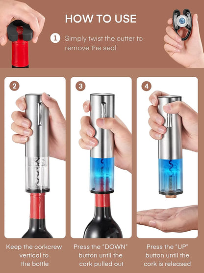 Cordless Electric Wine Opener Set – Effortless Wine Opening &amp; Preservation