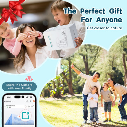 VEVOR Smart Bird Feeder with Camera – 2K HD AI Bird Recognition, Auto Capture, Night Vision, Solar Powered, Motion Detection &amp; App Control