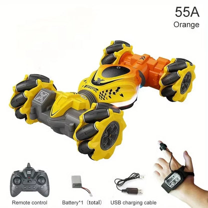 Newest 4WD RC Stunt Car – 2.4G Radio Control with Gesture Sensor, Rotation, and Multi-Battery Support (1/2/3) – Electronic Toy Gift