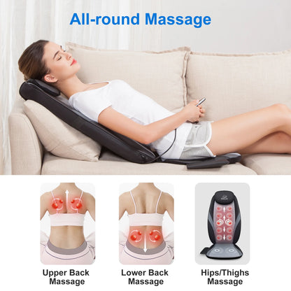 Back Massager with Heat – Electric Deep Tissue Kneading Massage Chair Pad, Relaxation Gift for Home &amp; Office