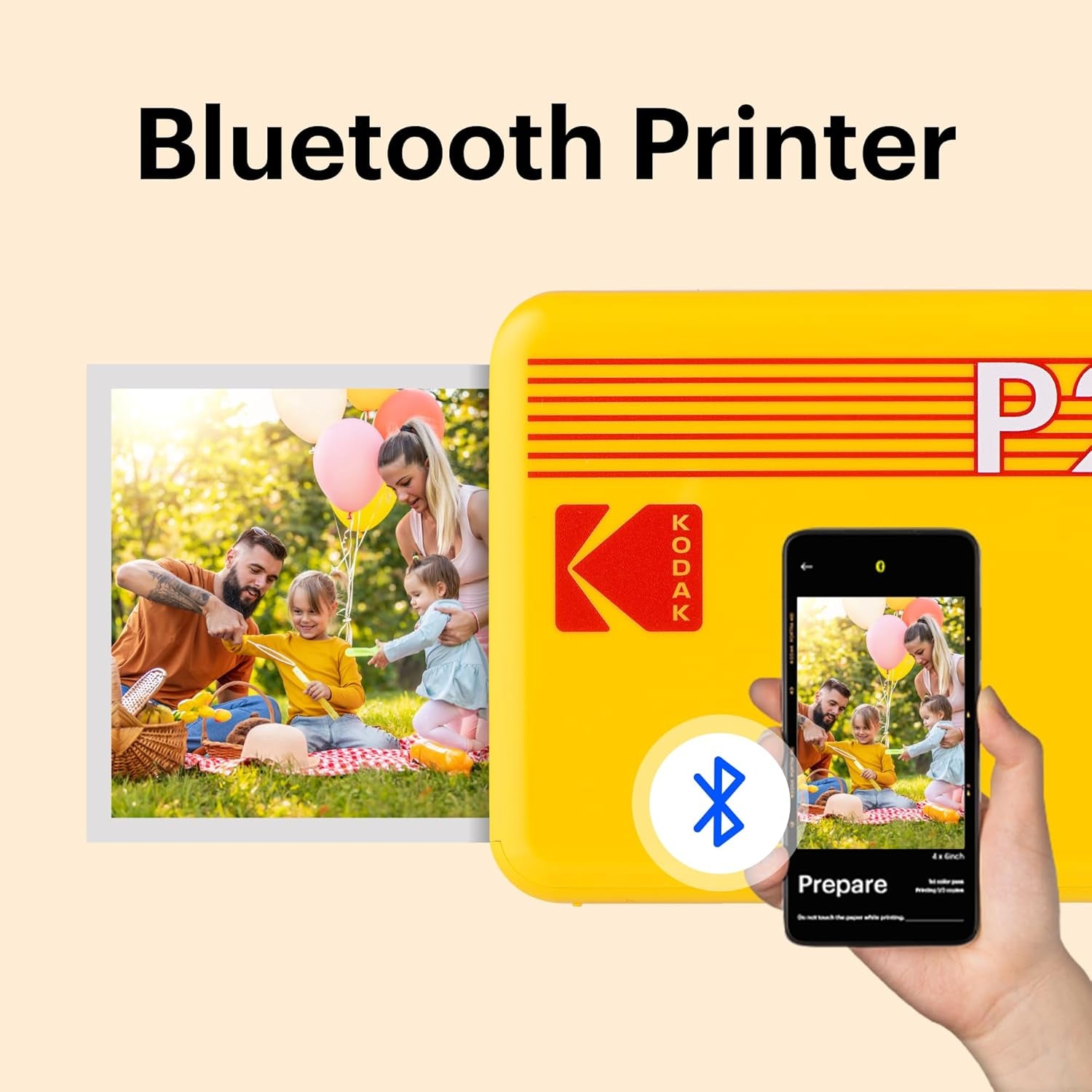 Mini 2 Retro 4PASS Portable Photo Printer – 2.1x3.4&quot; Instant Prints, Includes 8 Sheets, Compact &amp; Wireless (White)