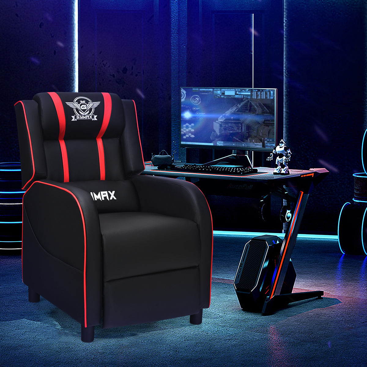 Massage Gaming Recliner Chair with Side Pockets – Ergonomic Comfort for Gamers &amp; Relaxation