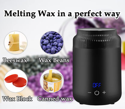 Mini Wax Pot Warmer for Hair Removal – Portable Digital Wax Melt Heater with 100 Waxing Sticks – Perfect for SPA, Salon, Travel &amp; Home Use