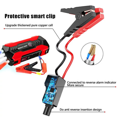 Car Jump Starter – 28000mAh 600A 12V Portable Battery Booster &amp; Power Bank with LED Flashlight