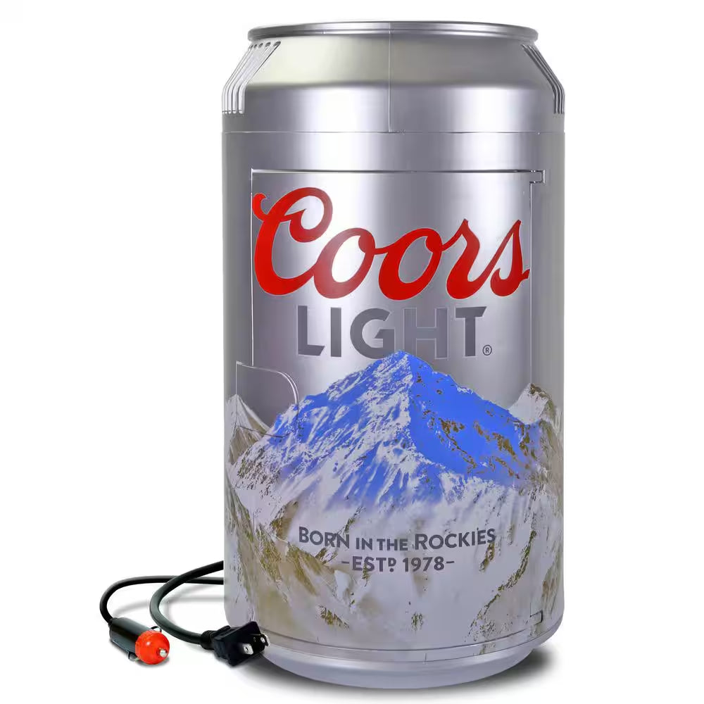8-Can Portable Mini Fridge – 5.4L (5.7 Qt) Personal Cooler and Warmer (Silver)