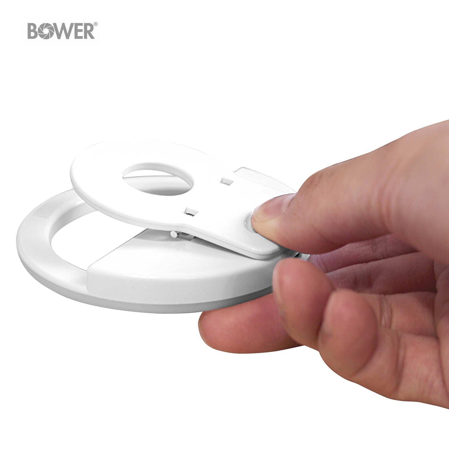 RGB Phone Clip LED Light – Selfie &amp; Makeup Light, Adjustable Brightness, Portable LED Ring for Phones, White