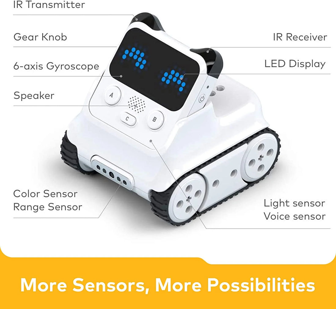 Codey Rocky 2-In-1 Coding Robot Toy for Kids  Programmable Remote Control Emo Robot Car | Supports Block-Based and Python Coding