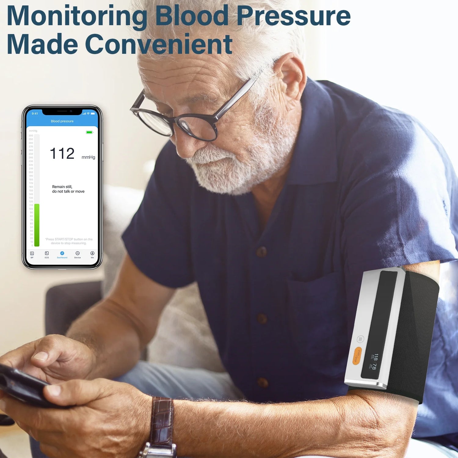 BP2 AI ECG/EKG – 2-in-1 Wireless Blood Pressure Monitor with 30-Second Fast Check