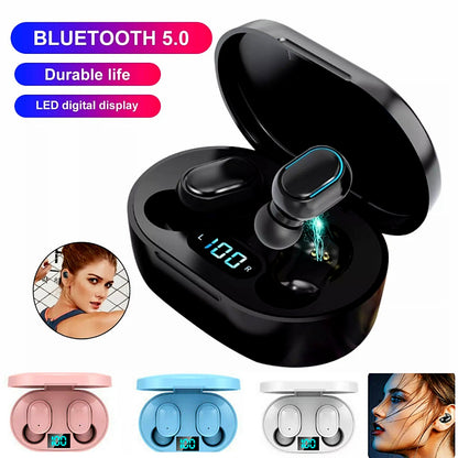 TWS Wireless Bluetooth Earbuds | Waterproof Bluetooth Headset with Noise Cancelling | In-Ear Stereo Sound &amp; Touch Control