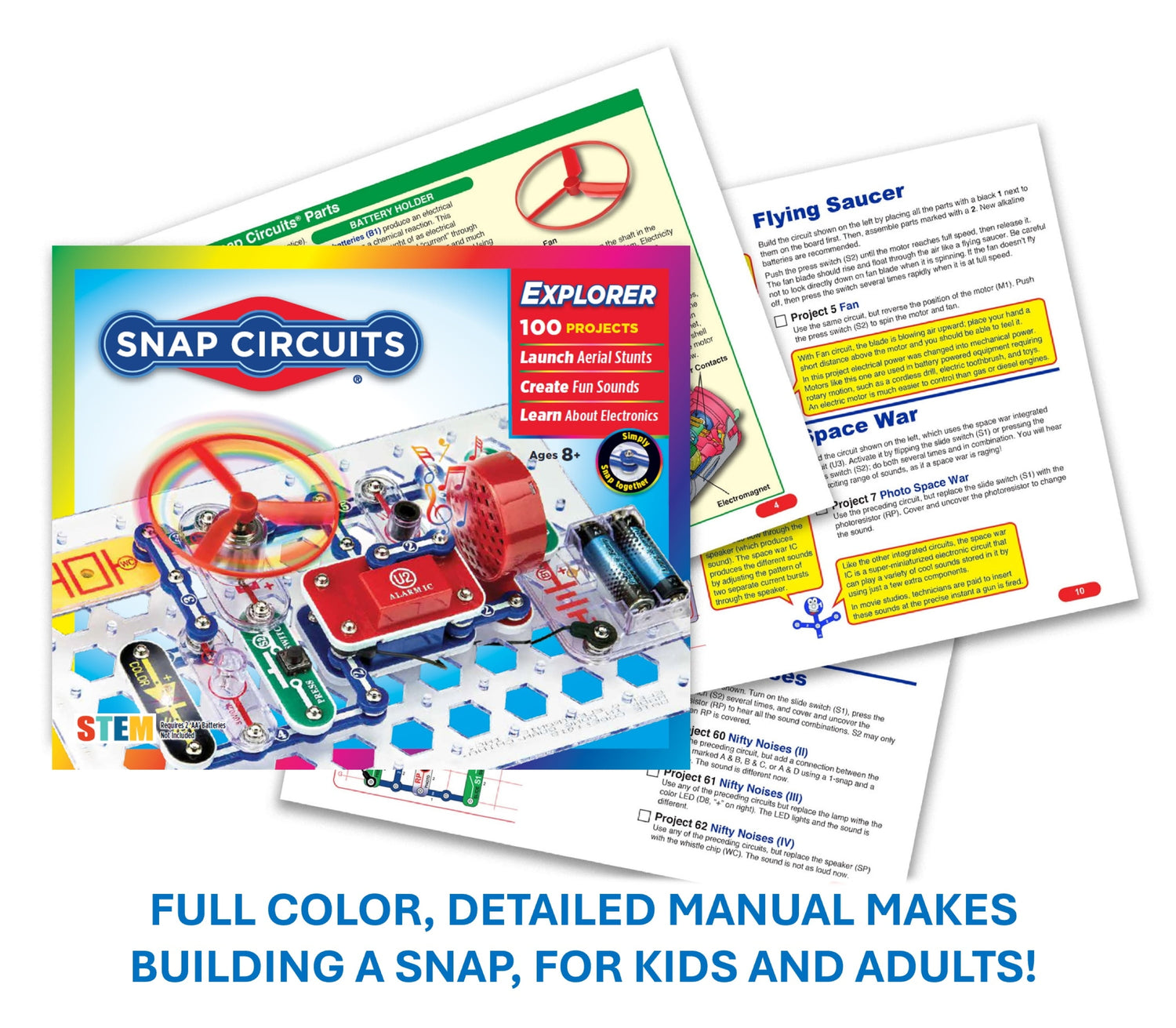 Jr. SC100 Electronics Explorer Kit – 100+ STEM Projects for Kids Ages 8+ | Hands-On Elementary Science Learning Set