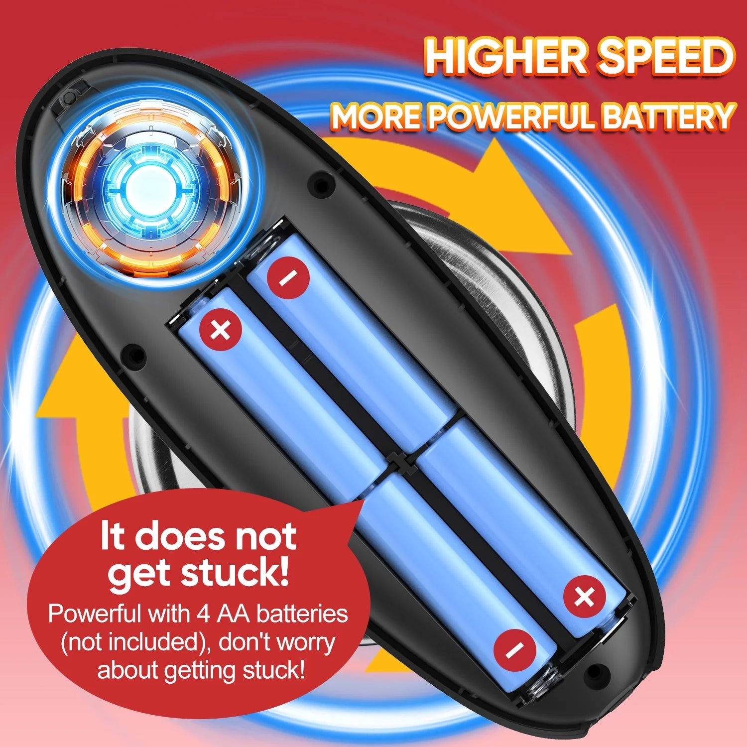 Electric Can Opener – One Touch Button, Battery Operated, Cordless, Hands-Free, Smooth Edge