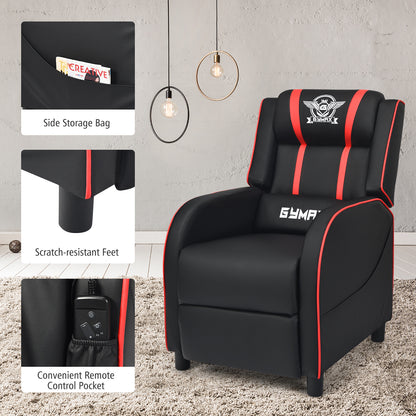 Massage Gaming Recliner Chair with Side Pockets – Ergonomic Comfort for Gamers &amp; Relaxation