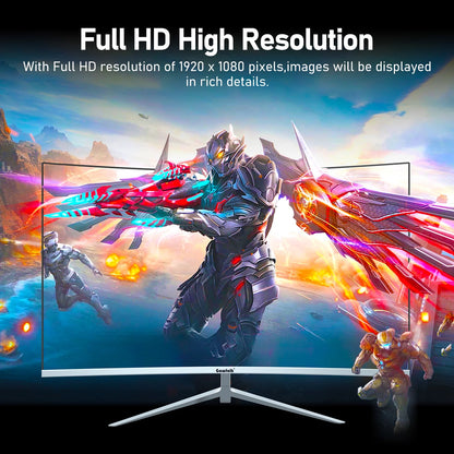 🖥️ 27-Inch Curved Monitor – 100Hz, FHD 1080P, 1800R Curvature, Frameless Design, Built-In Speakers – White