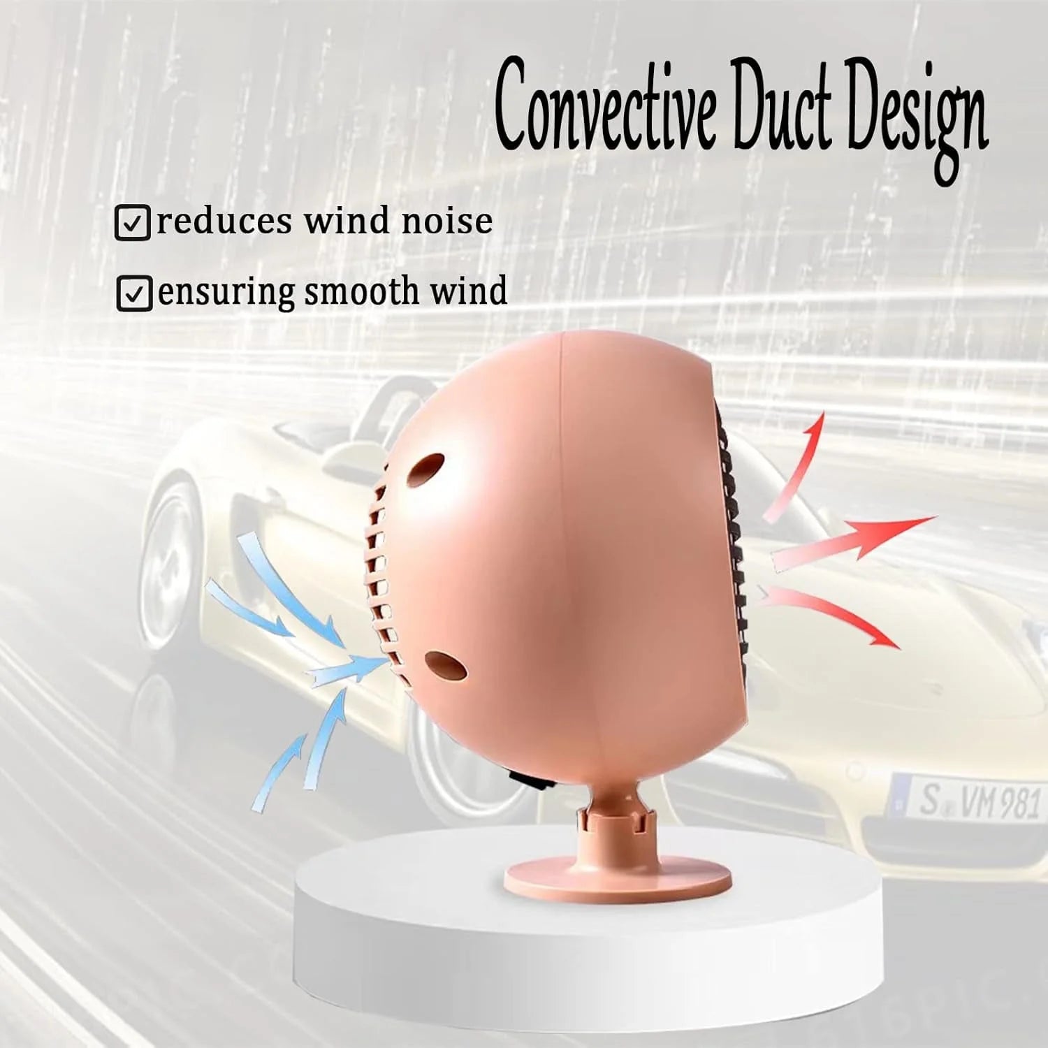 2 in 1 Portable Car Heater &amp; Cooler Fan – 180W 12V Mini Car Air Heater and Speed Cooling Fan with 360° Rotation – Pink