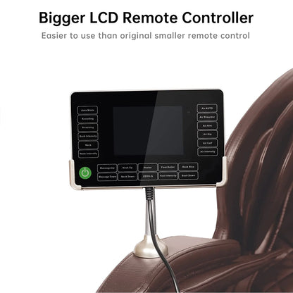 S Track Massage Chair — Full Body Zero Gravity Shiatsu Recliner with Smart Voice Controller, Brown