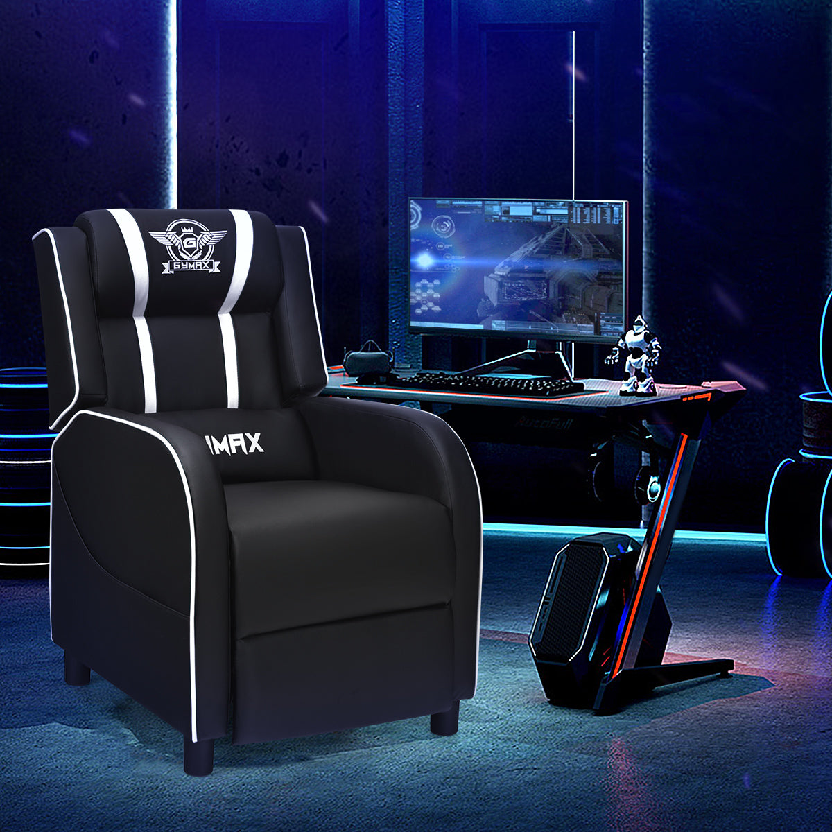 Massage Gaming Recliner Chair with Side Pockets – Ergonomic Comfort for Gamers &amp; Relaxation