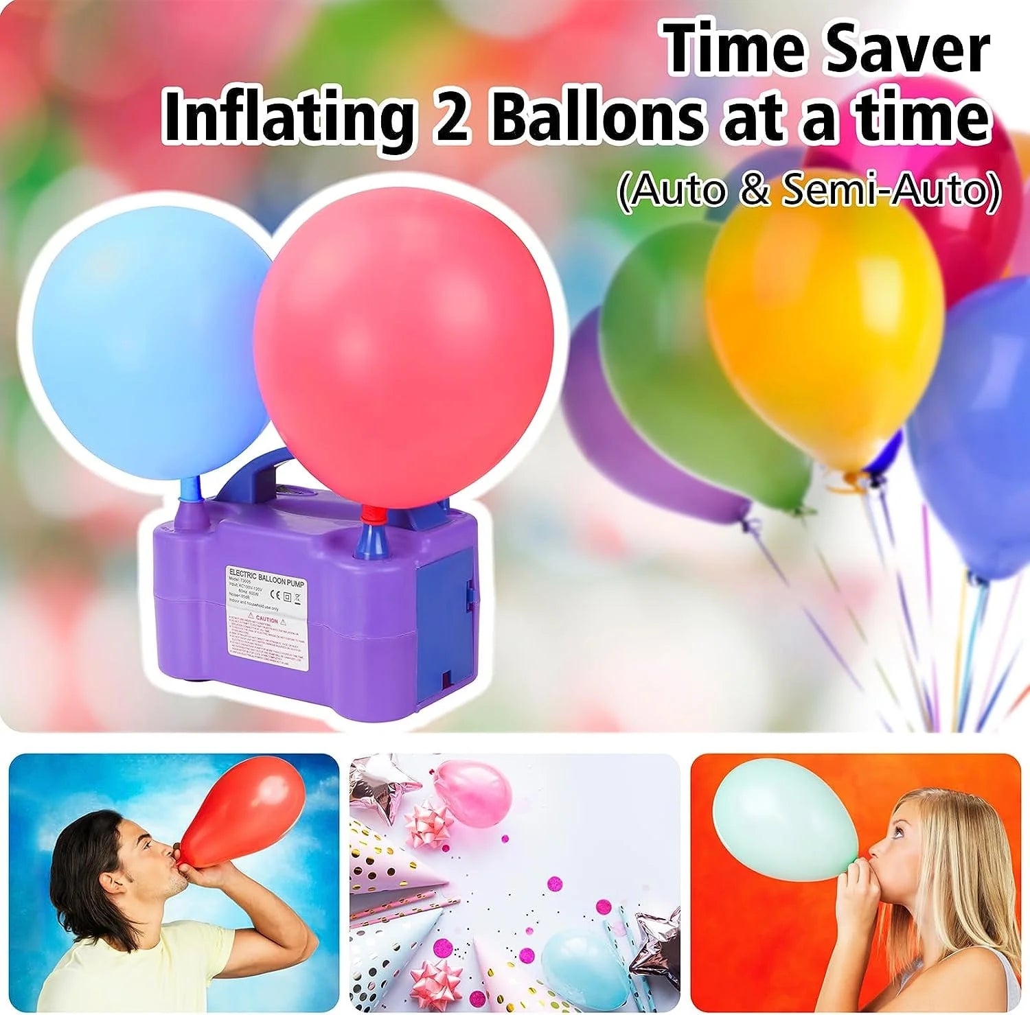 Electric Air Balloon Pump – Portable Dual Nozzle Inflator for Party Decorations