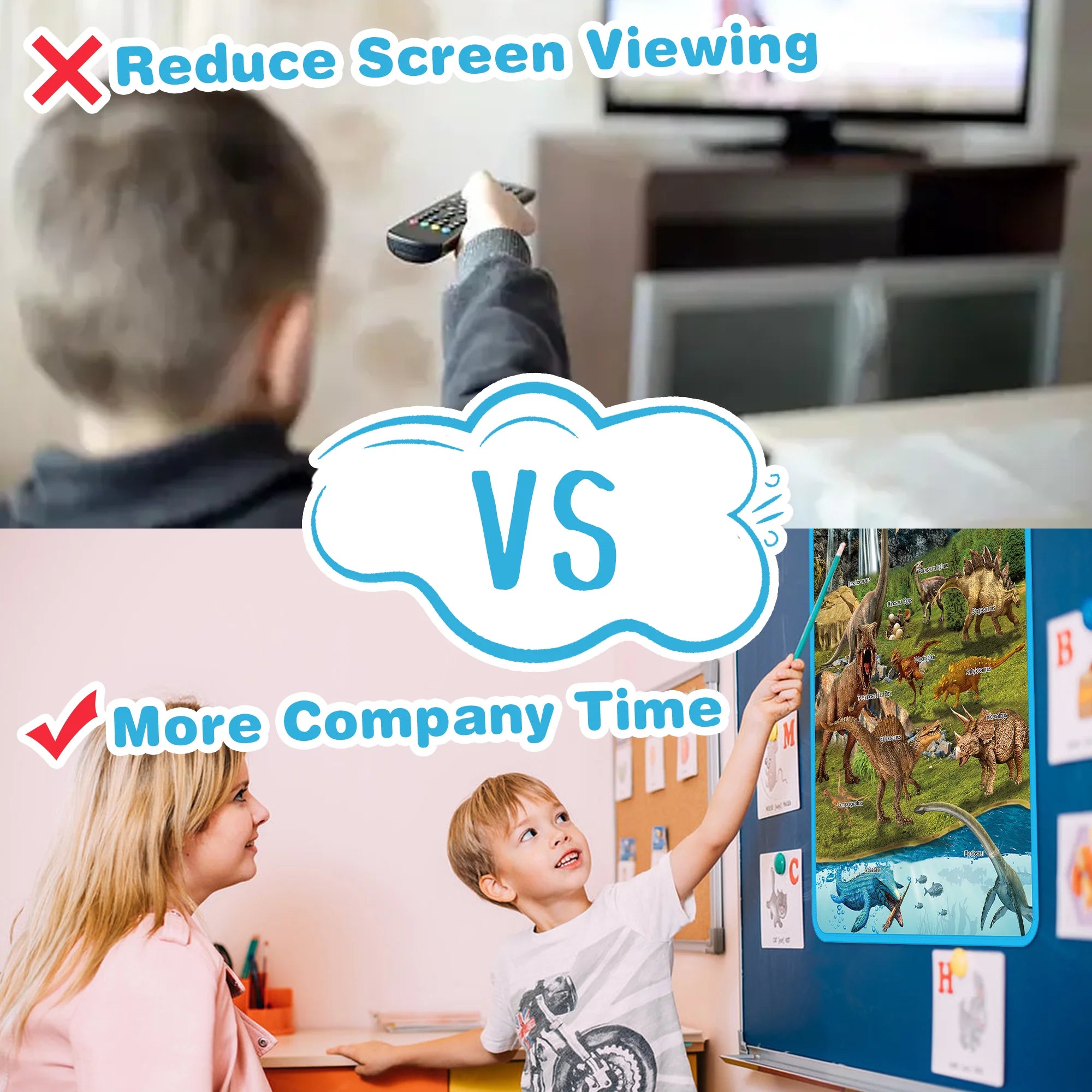 Upgraded Dinosaur Electronic Learning Chart – Interactive Educational Toy for Kids, Early Learning, Letters, Numbers &amp; Fun Facts