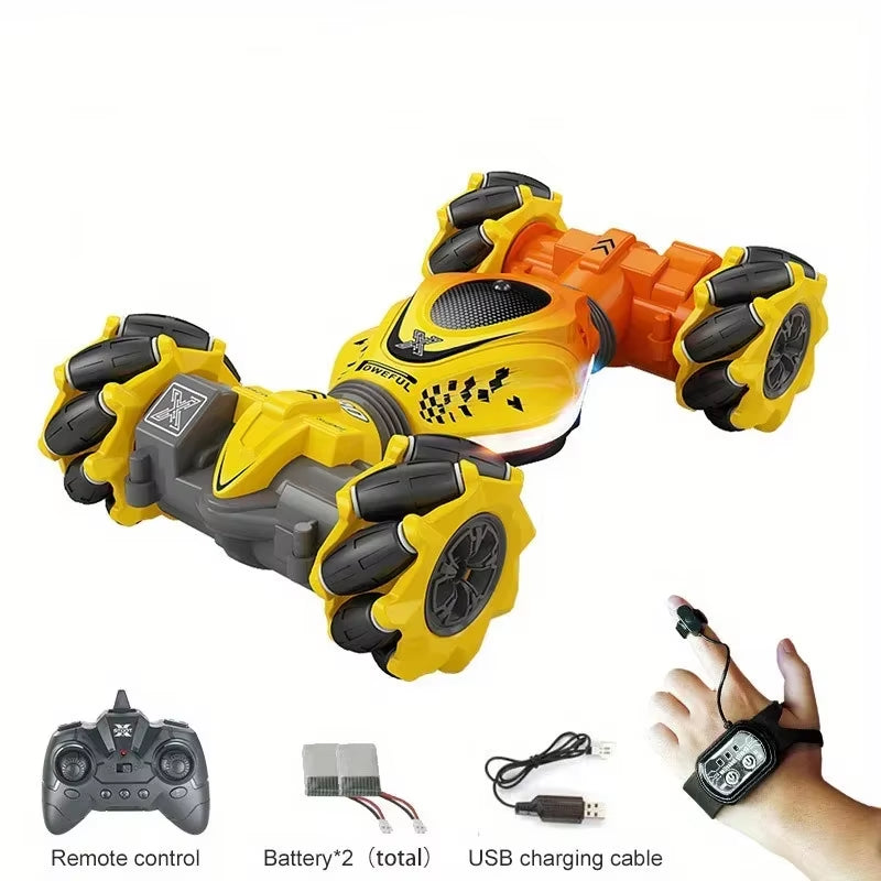 Newest 4WD RC Stunt Car – 2.4G Radio Control with Gesture Sensor, Rotation, and Multi-Battery Support (1/2/3) – Electronic Toy Gift