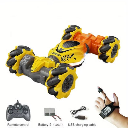 Newest 4WD RC Stunt Car – 2.4G Radio Control with Gesture Sensor, Rotation, and Multi-Battery Support (1/2/3) – Electronic Toy Gift