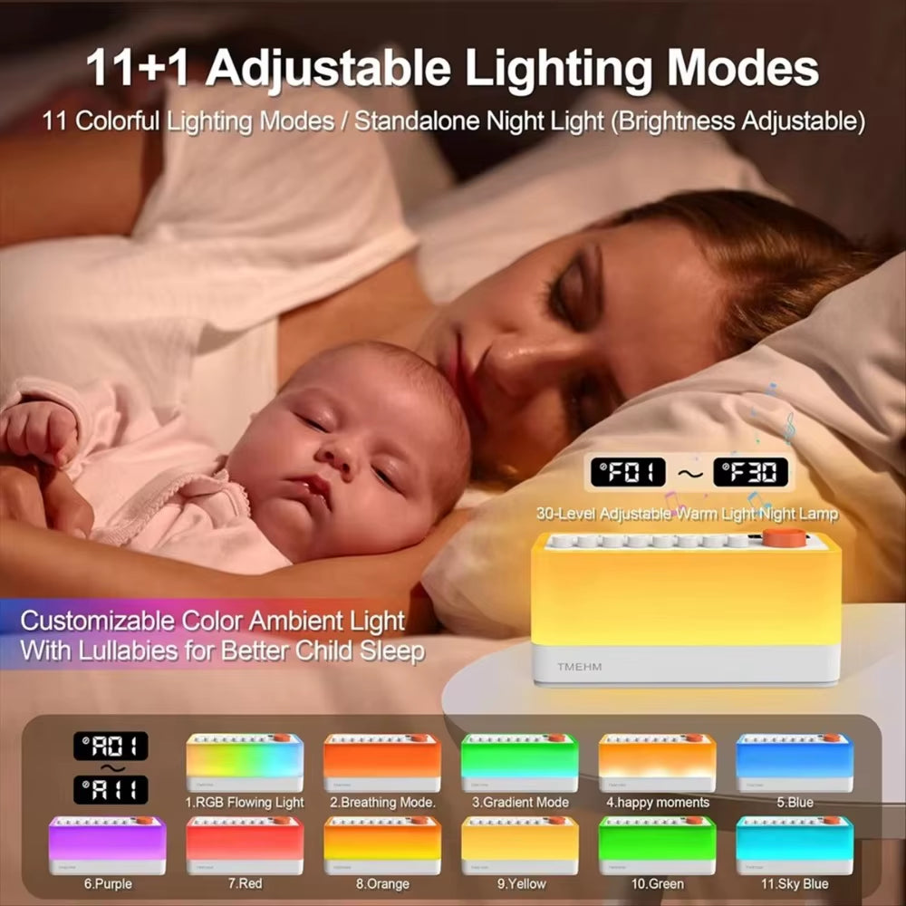 DreamGlow Soundscape: DIY Noise Machine with RGB Night Light &amp; Immersive Sleep Sounds