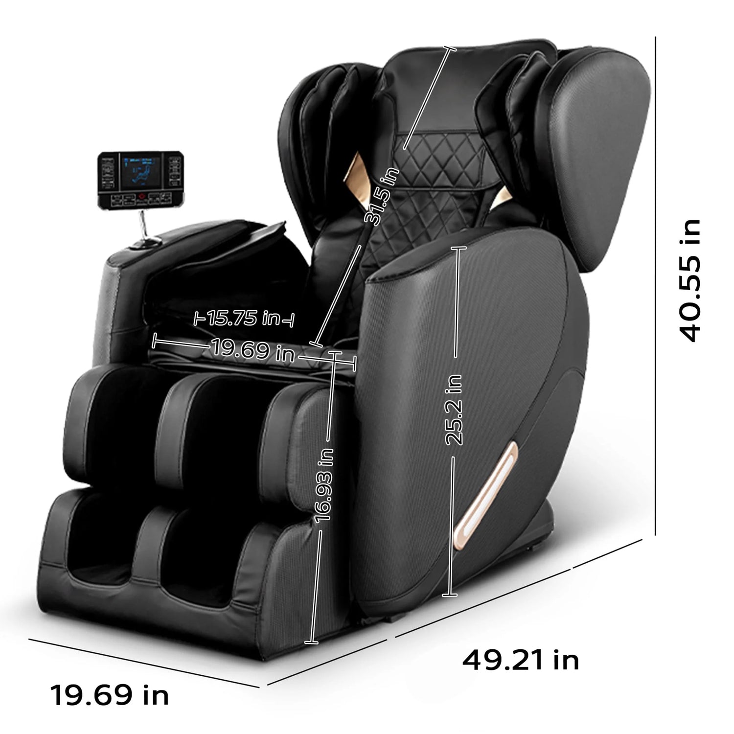 Massage Chair, Full Body Zero Gravity Massage Chair Electric Recliner Chair with Airbag Massage, Heat, Retractable Footstool, Bluetooth Audio Connection and Portable Stand, Black