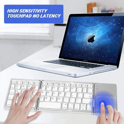 Portable Wireless Keyboard with Touchpad – Compact Bluetooth Keyboard for Tablets, Laptops &amp; Smart TVs (Gray)