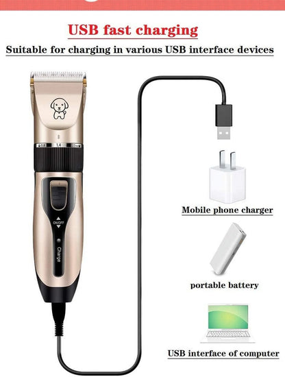 ✂️ Rechargeable Cordless Pet Shaver – Low Noise Dog Clippers with Scissor Comb for Quiet Grooming